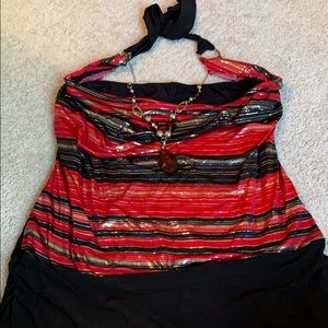 Women’s plus-size halter top w/ attached necklace